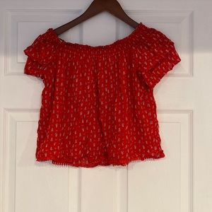 Red off the shoulder